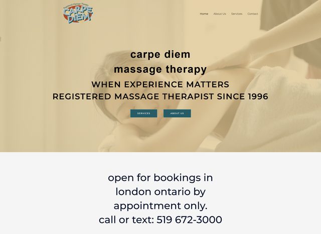 The old Carpe Diem website: a generic template with stock photos